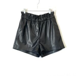 Laundry by Shelli Segal Vegan Leather Paperbag Waist Shorts